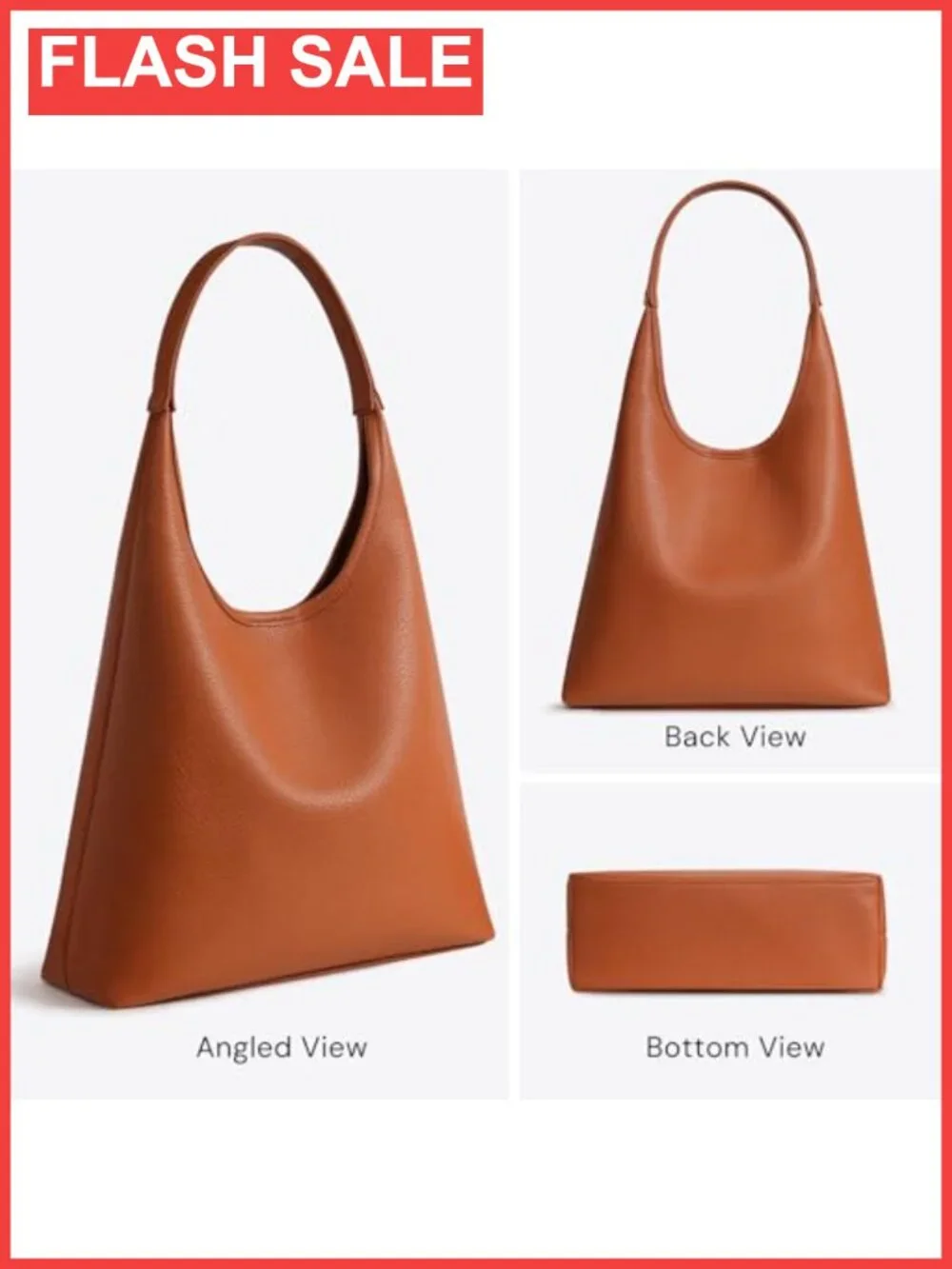 Large Slouchy Hobo Shoulder Bag Soft Vegan Leather Tote Purse 2-Piece Set